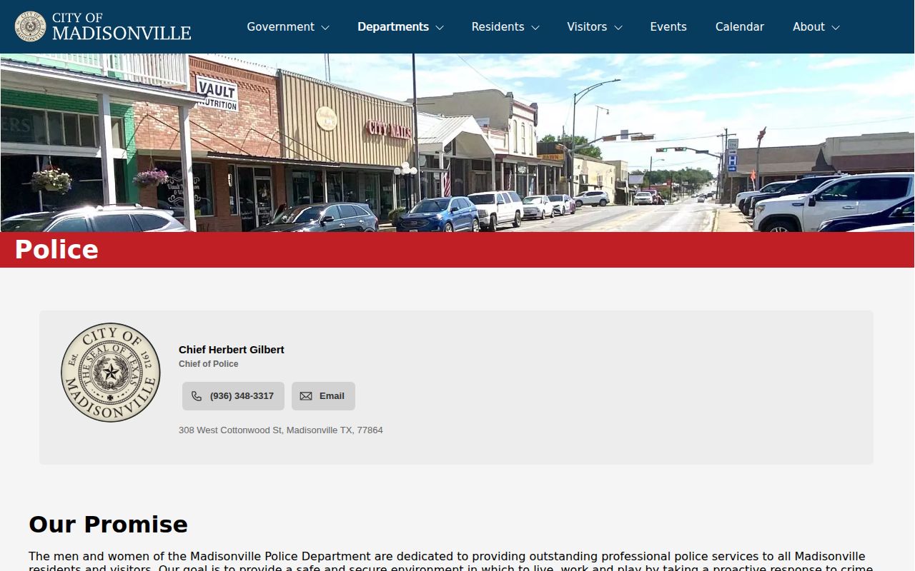 Madison County arrest-record source at the Madisonville Police Department public-record page